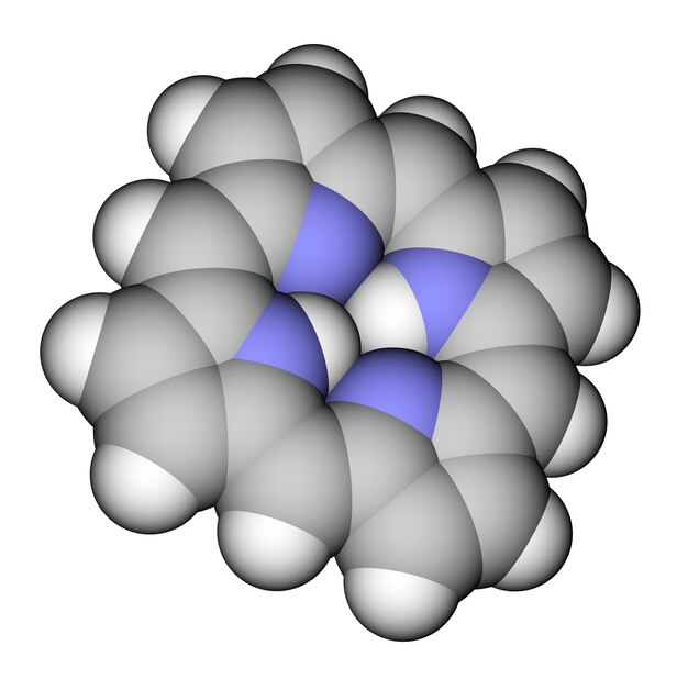 Foto porphin ruimtevullend moleculair model