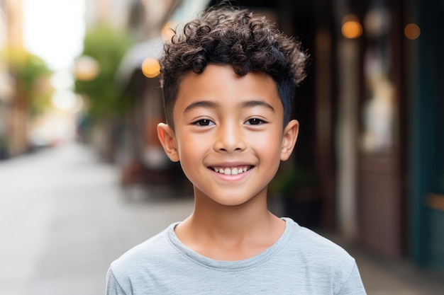 Photo a porrait of a young asian boy