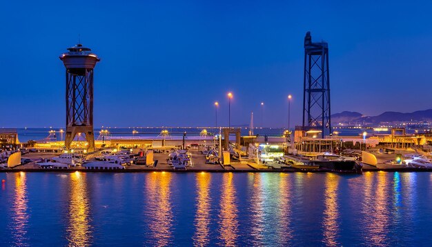 port in Barcelona during evening Spain