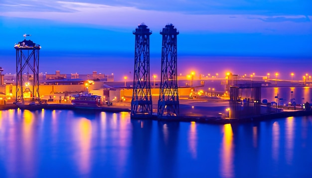 port in Barcelona during evening Spain