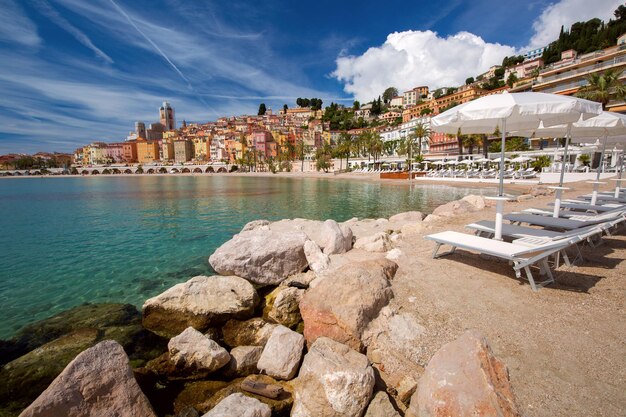 The port and the old part of town french riviera france