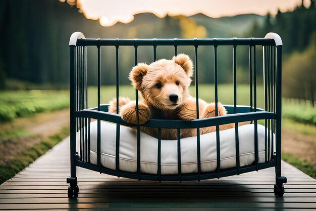 Portable baby crib Toys above the baby's crib Hanging cute little toy teddy bears for the child