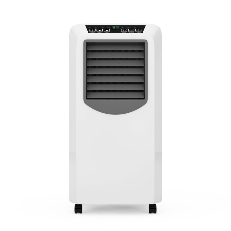 Photo portable mobile room air conditioner on a white background. 3d rendering.
