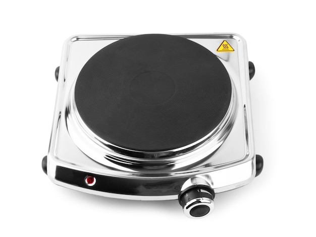 portable single burner electric stove isolated on white