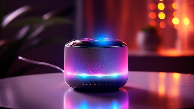 Portable smart speaker on the table