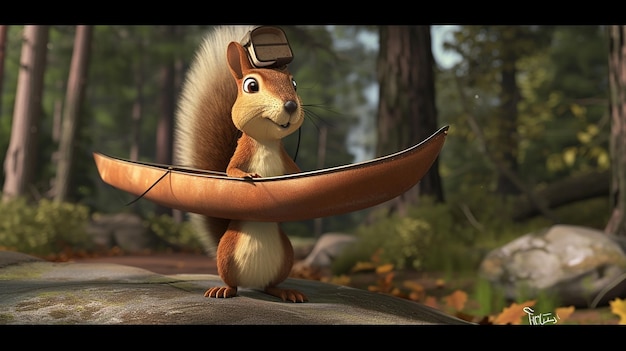 Photo portaging squirrel cartoon