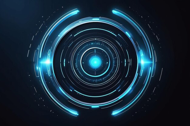 Portal and hologram futuristic circle on blue isolate background Abstract high tech futuristic technology design round shape Circle Scifi elements with light and lights Vector illustration