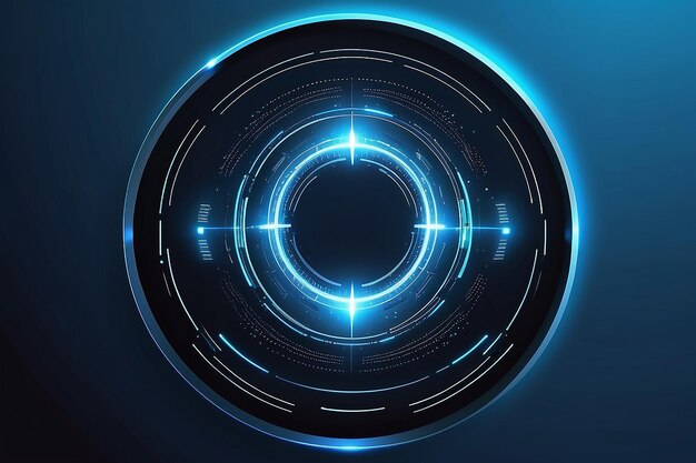 Portal and hologram futuristic circle on blue isolate background Abstract high tech futuristic technology design round shape Circle Scifi elements with light and lights Vector illustration