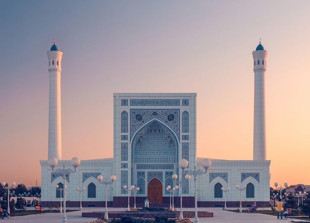 portal of Mosque in Tashkent at sunset