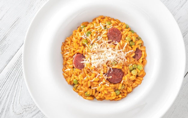 Portie chorizo risotto