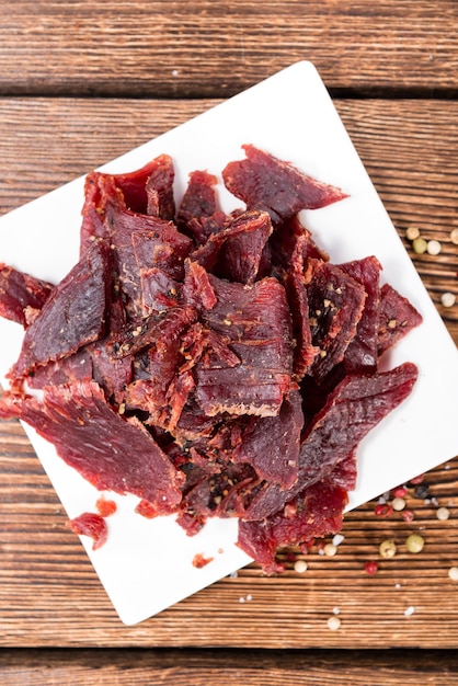 Photo portion of beef jerky