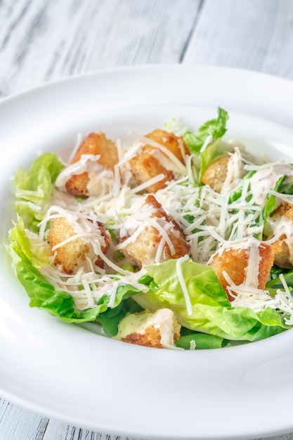 Portion of Caesar salad