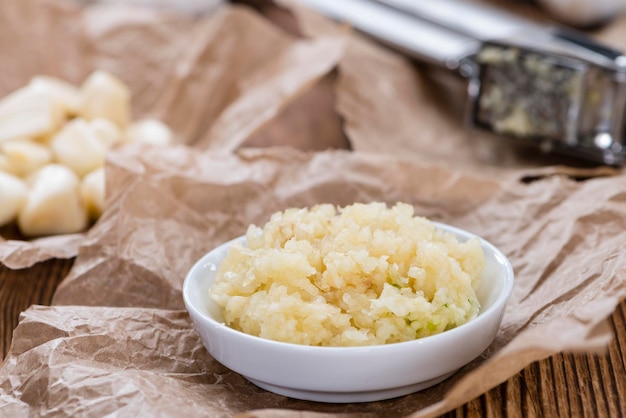 Portion of Crushed Garlic