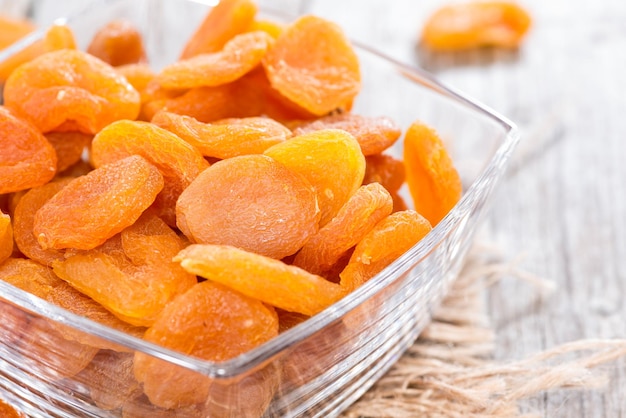 Photo portion of dried apricots