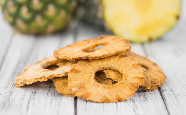 Photo portion of dried pineapple rings