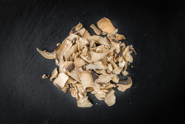 Portion of Dried white Mushrooms