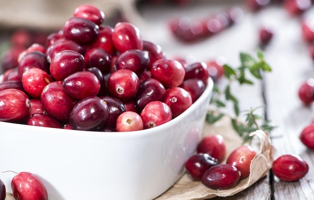 Portion of fresh Cranberries