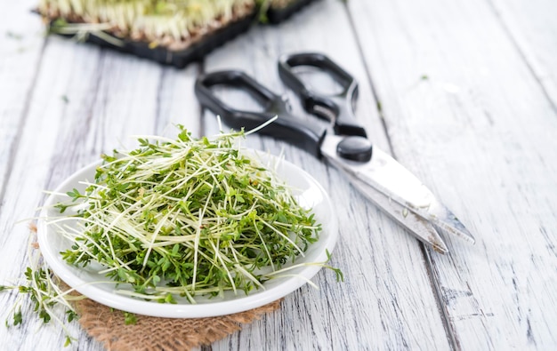 Portion of fresh Garden Cress