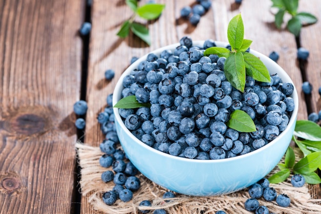 Portion of fresh harvested Blueberries