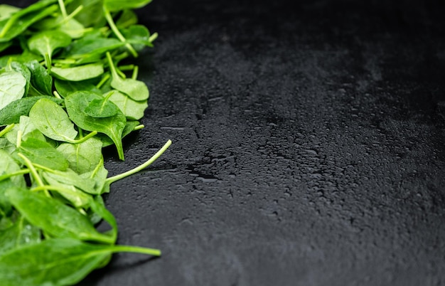 Portion of fresh Spinach closeup shot