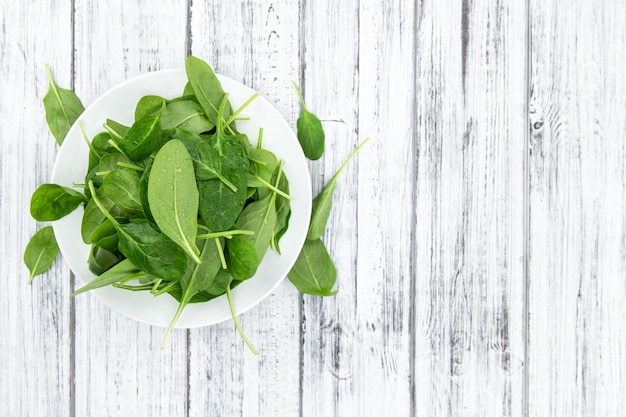 Portion of fresh Spinach closeup shot