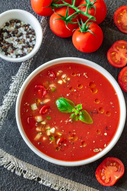 Portion of gazpacho