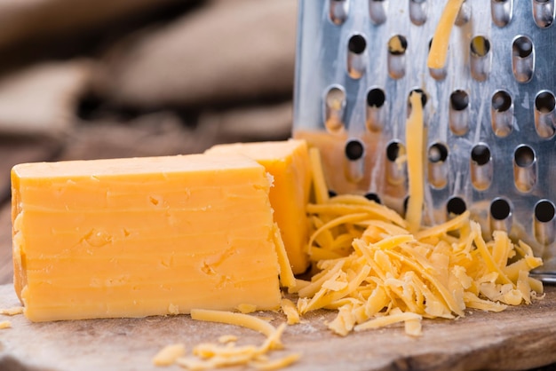 Portion of grated Cheddar