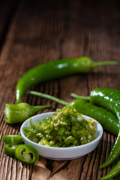 Portion of green Chilis