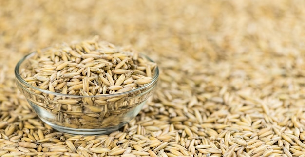 Portion of healthy Oat selective focus closeup shot