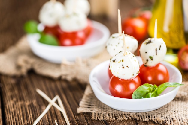 Portion of Mozzarella with Tomatoes