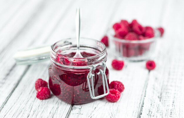 Portion of Raspberry Jam selective focus