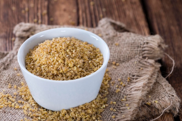 Portion of raw Bulgur