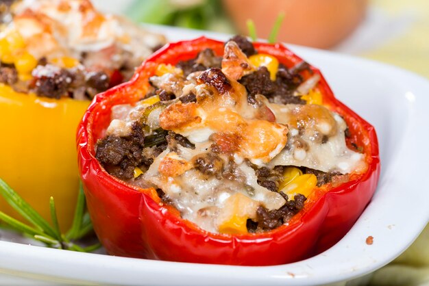 Portion of Stuffed Peppers