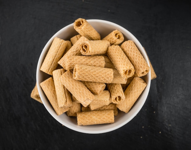 Portion of Sweet Wafers on a slate slab