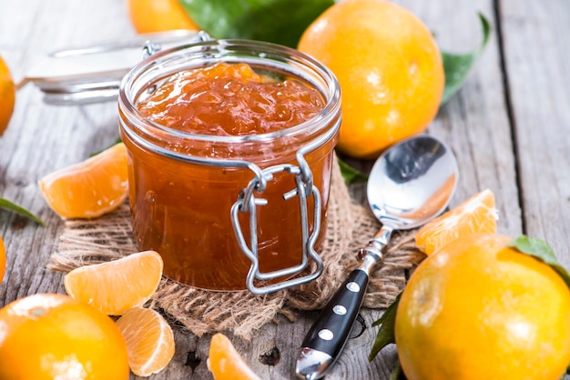 Portion of tangerine jam