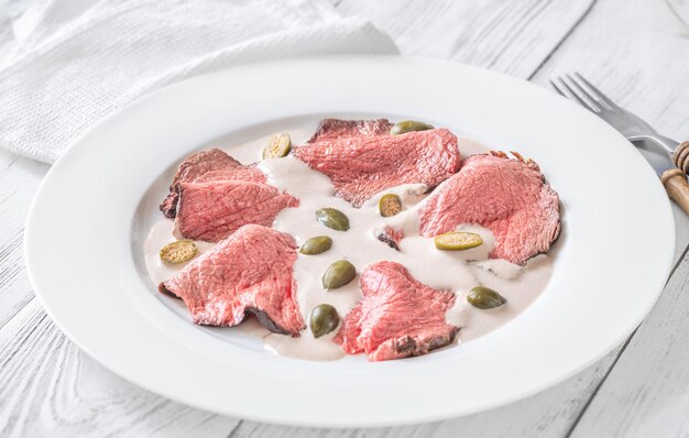 Portion of Vitello tonnato