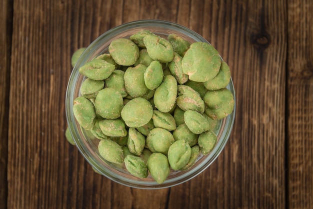 Portion of Wasabi Peanuts