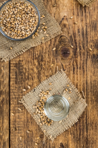 Portion of Wheat Liqueur as detailed closeup shot selective focus