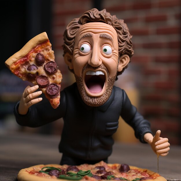 Photo portnoy biting pizza short hair action figure