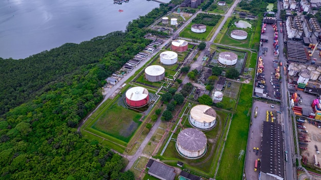 Porto Alemoa in Santos Brazil Maritime Industrial area Containers Oil and Gas Tank and trucks