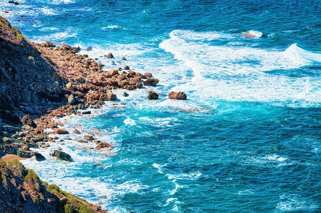 Porto Corallo in Nebida en de kust van de Middellandse Zee, Carbonia-Iglesias, Sardinië, Italië