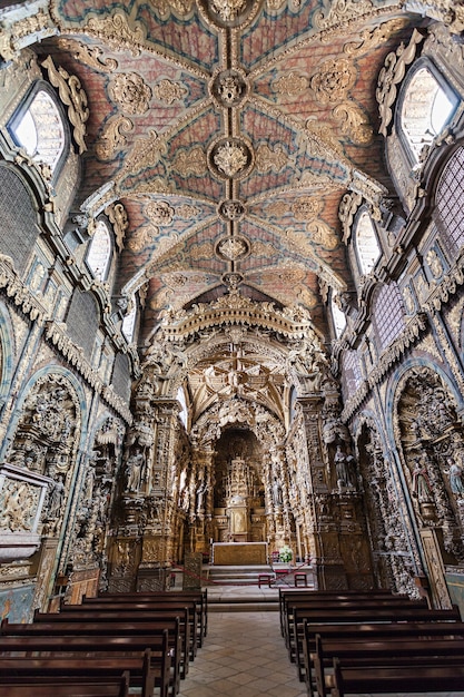 PORTO, PORTUGAL - JULY 01: Igreja de Santa Clara interior on July 01, 2014 in Porto, Portugal