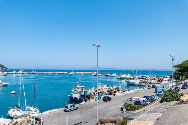 Photo porto santo stefano landscape seen from the port