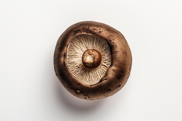 사진 포르토벨라 버섯은 색 바탕에 있습니다.