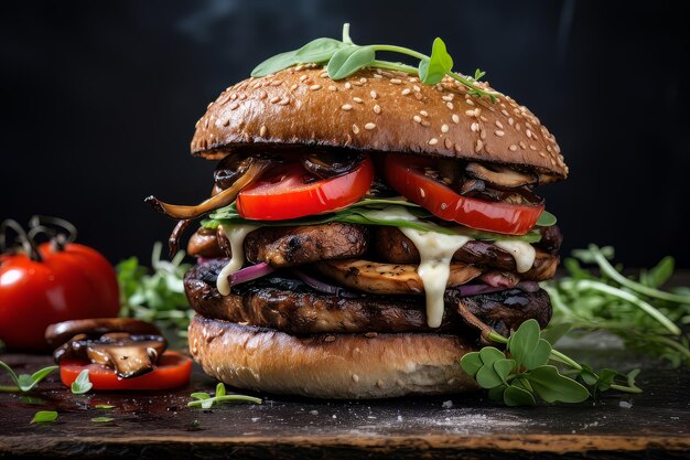 Portobello Mushroom Burger dinner Recipe Food