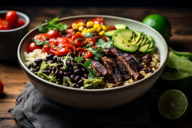 Portobello steak burrito bowls vegan recipe