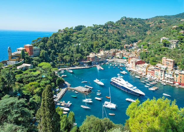 Portofino village Liguria Italy Mediterranean Sea