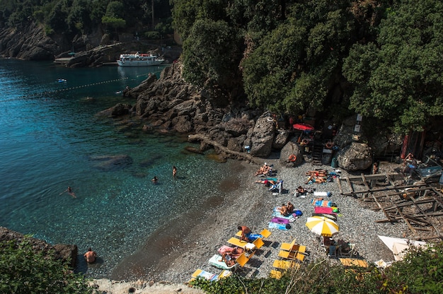 イタリアのリグーリア海岸のポルトフィーノ村