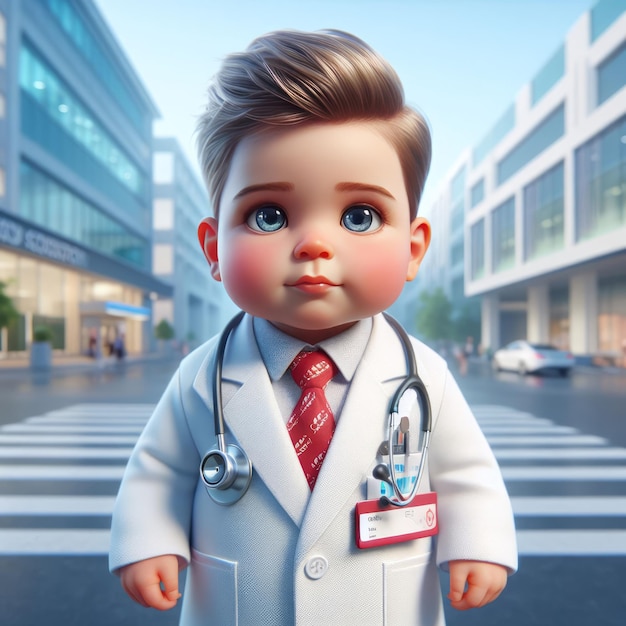 Portrait of 3d baby doctor