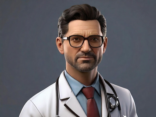 Portrait of 3d male doctor